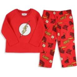 DC Comics Toddler Boys' Classic The Flash Logo Raglan Sleep Pajama Set Red -Pure Wear Store GUEST 869936c4 ebda 4c33 8c38 8e46f971dde9