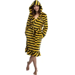 Harry Potter Juniors' Striped Ruffle Hooded Plush Fleece Robe -Pure Wear Store GUEST 86a87037 2f30 48d1 b758 81b058242c9c