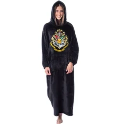 Harry Potter Hogwarts Adults Wearable Blanket Pullover Robe Mens' Womens' Black -Pure Wear Store GUEST 8849dd06 7408 4062 b84c b9adaaf84b80