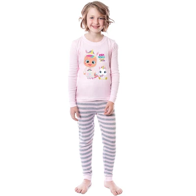 Cry Babies Magic Tears Girls' Child Characters Show Unicorn Sleep Pajama Set Pink 4 Cry Babies Magic Tears Girls' Child Characters Show Unicorn Sleep Pajama Set Pink - Image 4