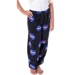 NASA Girls' Meatball Logo Allover Print Ultra-Soft Fleece Pajama Pants Black -Pure Wear Store GUEST 8c6c707d 1158 4d78 83c3 a6b9368af867