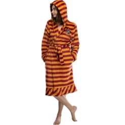 Harry Potter Juniors' Striped Ruffle Hooded Plush Fleece Robe -Pure Wear Store GUEST 8ddf0ba0 9a0d 4d70 aaa1 7da66cea7a37