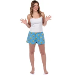 SpongeBob SquarePants PJs Women's Striped Lounge Pajama Shorts Blue