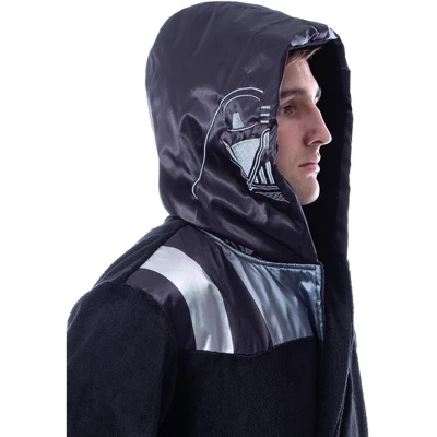 Star Wars Mens Darth Vader Costume Fleece Robe Bathrobe Black 2 Star Wars Mens Darth Vader Costume Fleece Robe Bathrobe Black - Image 2