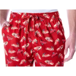 Pure Wear Store 24 Disney Men's Cars Lightning McQueen Allover Character Sleep Pajama Pants Red