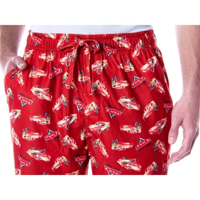 Disney Men's Cars Lightning McQueen Allover Character Sleep Pajama Pants Red 1 Disney Men's Cars Lightning McQueen Allover Character Sleep Pajama Pants Red