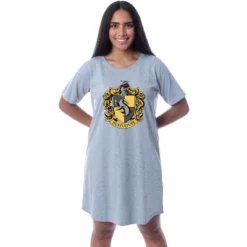 Harry Potter Womens' Hogwarts All Houses Nightgown Sleep Pajama Grey -Pure Wear Store GUEST 922ee330 9160 46d7 8f8d c1e89f9a361b