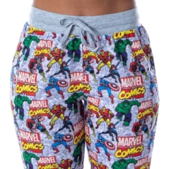 Marvel Women's Character Comic Book Print 2 Piece Jogger Pajama Set Grey -Pure Wear Store GUEST 92cf3126 1349 4f40 abba 485dd367636e