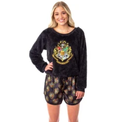 Harry Potter Womens' Hogwarts Crest Sweater And Shorts Sleep Pajama Set Black 11 Harry Potter Womens' Hogwarts Crest Sweater And Shorts Sleep Pajama Set Black -Pure Wear Store GUEST 95c4b0da 8483 41d2 ab98 6af0e17386db