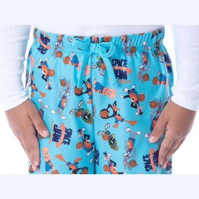 Space Jam A New Legacy Boys' Allover Character Loungewear Pajama Pants Blue 3 Space Jam A New Legacy Boys' Allover Character Loungewear Pajama Pants Blue - Image 3