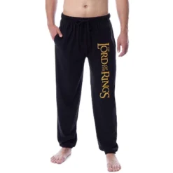 The Lord Of The Rings Mens' Movie Title Logo Sleep Jogger Pajama Pants Black -Pure Wear Store GUEST 9b8f031e 8329 4af9 86f2 938966181c62