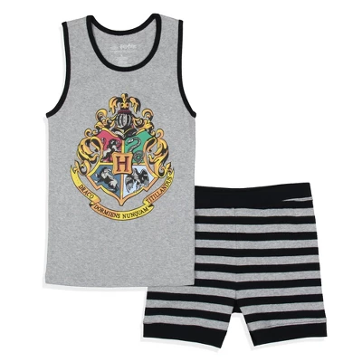 Harry Potter Girls' Hogwarts House Crest Sleep Pajama Set Tank Top Shorts Grey 5 Harry Potter Girls' Hogwarts House Crest Sleep Pajama Set Tank Top Shorts Grey - Image 5