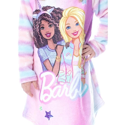 Mattel Barbie Girls' Raglan Kids Nightgown Pajama With Best Friend Unicorn Multicolor 2 Mattel Barbie Girls' Raglan Kids Nightgown Pajama With Best Friend Unicorn Multicolor - Image 2