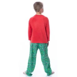 Peanuts Boys' Christmas Holiday Season Sing Along Sleep Pajama Set Green