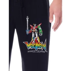 Pure Wear Store 30 Voltron Mens' Classic TV Series Show '80s Character Sleep Pajama Pants Black