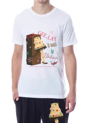 A Christmas Story Mens' Movie Drawing Lamp Leg Sleep Pajama Set Multicolored 2 A Christmas Story Mens' Movie Drawing Lamp Leg Sleep Pajama Set Multicolored - Image 2
