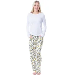 Despicable Me Womens' Minions Powered By Bananas Sleep Pajama Pants White