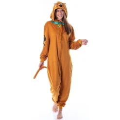 Scooby-Doo Mens' Hooded Union Suit Adult Costume Pajama Sleeper Brown -Pure Wear Store GUEST a6765025 e8a8 489d acca 0ab026e65c3e