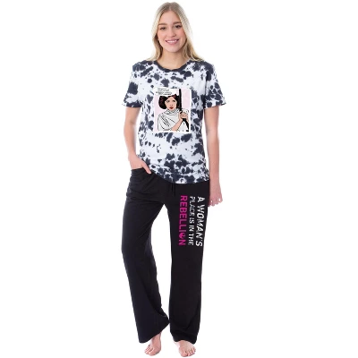Star Wars Womens' Princess Leia A Woman's Place Rebellion Sleep Pajama Set Multicolored 4 Star Wars Womens' Princess Leia A Woman's Place Rebellion Sleep Pajama Set Multicolored - Image 4
