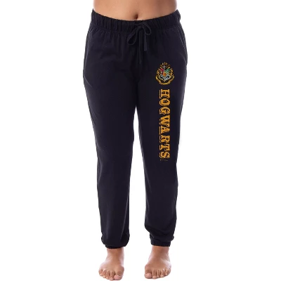 Harry Potter Womens' Hogwarts House Crest Sleep Jogger Pajama Pants Black 3 Harry Potter Womens' Hogwarts House Crest Sleep Jogger Pajama Pants Black - Image 3