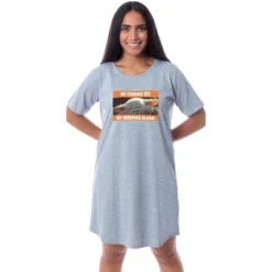 Star Wars Womens' The Mandalorian Funny Baby Yoda Nightgown Sleep Pajama Grey -Pure Wear Store GUEST aad8d3b8 e310 4dd2 8eca 80f2805aee4c