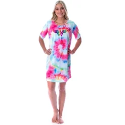 DC Comics Womens Wonder Woman Foil Logo Tie Dye Nightgown Sleep Shirt Multicolored -Pure Wear Store GUEST abc2fc32 177e 4096 829e bd971966824d