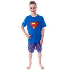 DC Comics Big Boys' Superman Logo Short Sleeve Pajama Short Set Blue -Pure Wear Store GUEST ac7a1934 e578 446f bdb1 34667fa1ac57