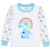 Nickelodeon Toddler Girls' Blue's Clues Rainbow Sleep Raglan Pajama Set White