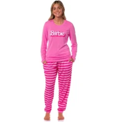 Barbie Women's Classic Retro Long Sleeve Sleep Jogger Pajama Set Loungewear Pink -Pure Wear Store GUEST acaccbfd 2817 416f b529 7c10353d5767