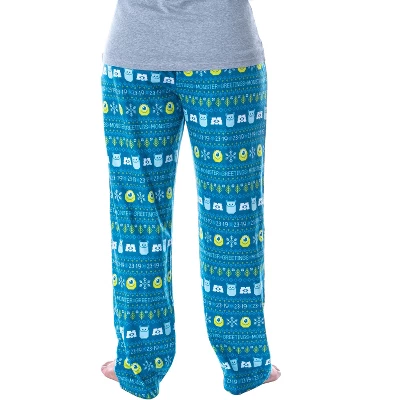 Disney Womens' Monsters Inc Sulley And Mike Ugly Sweater Pajama Pants Turquoise 3 Disney Womens' Monsters Inc Sulley And Mike Ugly Sweater Pajama Pants Turquoise - Image 3