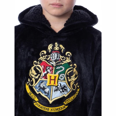 Harry Potter Hogwarts Costume Kids Wearable Blanket Pullover Robe Black 4 Harry Potter Hogwarts Costume Kids Wearable Blanket Pullover Robe Black - Image 4