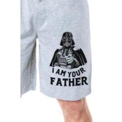 Star Wars Men's Darth Vader I Am Your Father Father's Day Pajama Shorts Grey