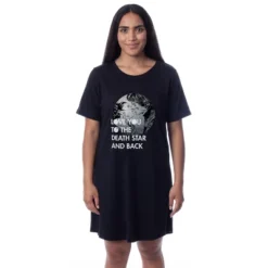 Star Wars Womens' Love You To The Death Star And Back Sleep Pajama Shirt Black -Pure Wear Store GUEST b242f5b0 8d66 4c63 8303 5093d8718552
