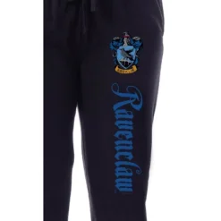 Harry Potter Womens' Ravenclaw House Crest Sleep Jogger Pajama Pants Black