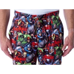 Marvel Mens' Avengers Unite Allover Character Loungewear Pajama Pants Multicoloured