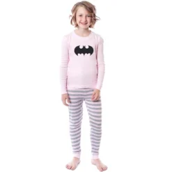DC Comics Girls' Child Batman Bat Logo Symbol Superhero Sleep Pajama Set Pink -Pure Wear Store GUEST b3b765d9 4df6 44dc a010 40aa7c26fe66