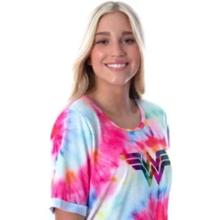 DC Comics Womens Wonder Woman Foil Logo Tie Dye Nightgown Sleep Shirt Multicolored -Pure Wear Store GUEST b46b28bb 445f 4e47 b1eb 1060cee33604