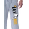 Peanuts Men's Snoopy And Woodstock Lazy Days Sleep Jogger Pajama Pants Grey