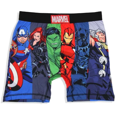 Marvel Mens' 2 Pack The Avengers Comic Boxers Underwear Boxer Briefs Black 1 Marvel Mens' 2 Pack The Avengers Comic Boxers Underwear Boxer Briefs Black
