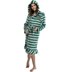 Harry Potter Juniors' Striped Ruffle Hooded Plush Fleece Robe -Pure Wear Store GUEST c15e8da6 41a0 425e b033 76725c08622d