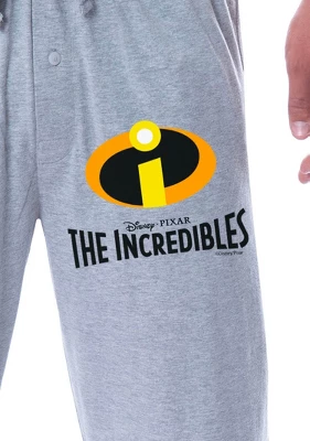 Disney Mens' The Incredibles Movie Film Logo Sleep Pajama Pants Grey 2 Disney Mens' The Incredibles Movie Film Logo Sleep Pajama Pants Grey - Image 2