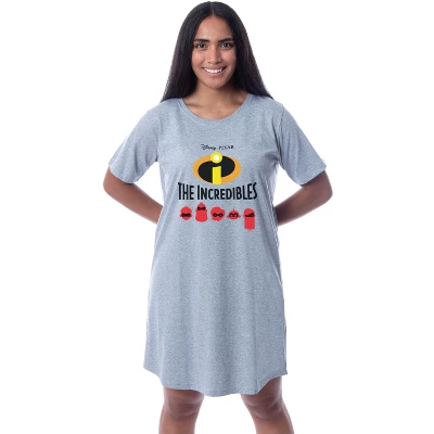 Disney Womens' The Incredibles Character Nightgown Sleep Pajama Shirt Grey 3 Disney Womens' The Incredibles Character Nightgown Sleep Pajama Shirt Grey - Image 3