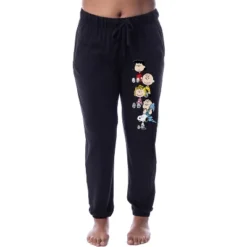 Peanuts Womens' Charlie Brown Snoopy Lucy Sally Linus Jogger Pajama Pants Black -Pure Wear Store GUEST c4359bfb 2863 4820 9434 dbae86cc983e