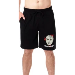 Friday The 13th Mens' Movie Film Jason Mask Horror Sleep Pajama Shorts Black -Pure Wear Store GUEST c96763ae 7a22 425e 8b5f e76a463d4987