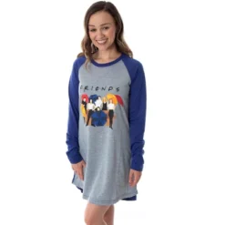 Friends TV Show Juniors' Minimalist Character Raglan Sleep Shirt Nightgown Minimal Cast Art -Pure Wear Store GUEST cae41349 b91a 4a10 8502 27403d6f62b2
