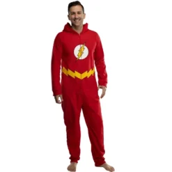 DC Comics Mens' Superhero Character Hooded Union Suit Footless Pajamas Costume -Pure Wear Store GUEST ce047da5 17fe 47c9 9bfe 9bb328111577