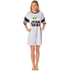 Star Wars Womens' The Mandalorian Grogu Baby Yoda Nightgown Pajama Dress Grey -Pure Wear Store GUEST cf66cfe6 ce23 4535 b4eb 18305776a996
