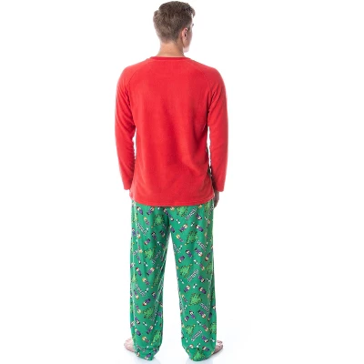 Peanuts Mens' Christmas Holiday Season Sing Along Sleep Pajama Set Green 3 Peanuts Mens' Christmas Holiday Season Sing Along Sleep Pajama Set Green - Image 3