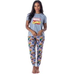 Marvel Women's Character Comic Book Print 2 Piece Jogger Pajama Set Grey -Pure Wear Store GUEST d3182b9c 144f 478a ad26 59cdd9ca0d54