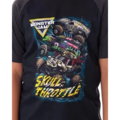 Monster Jam Boys' Skull Throttle Monster Truck Shirt And Shorts Pajama Set